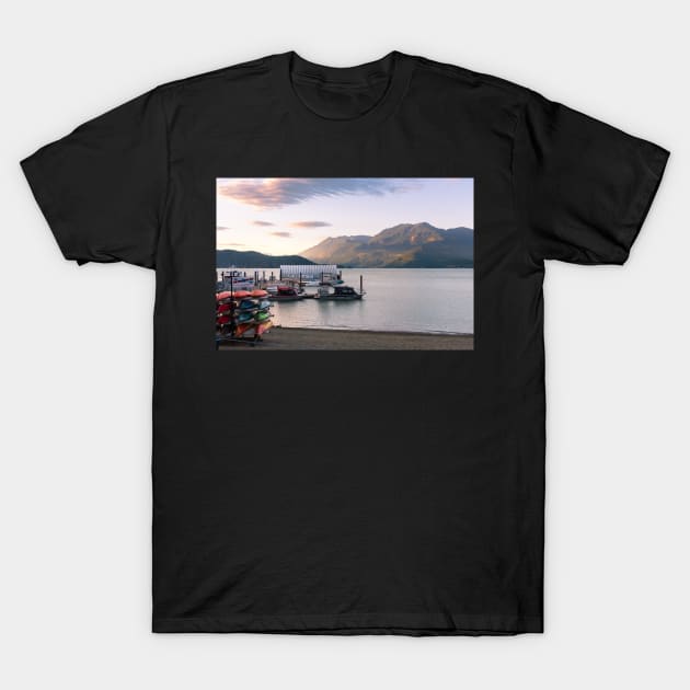 View of Harrison Lake, BC, Canada at Sunset in Summer T-Shirt by Amy-K-Mitchell